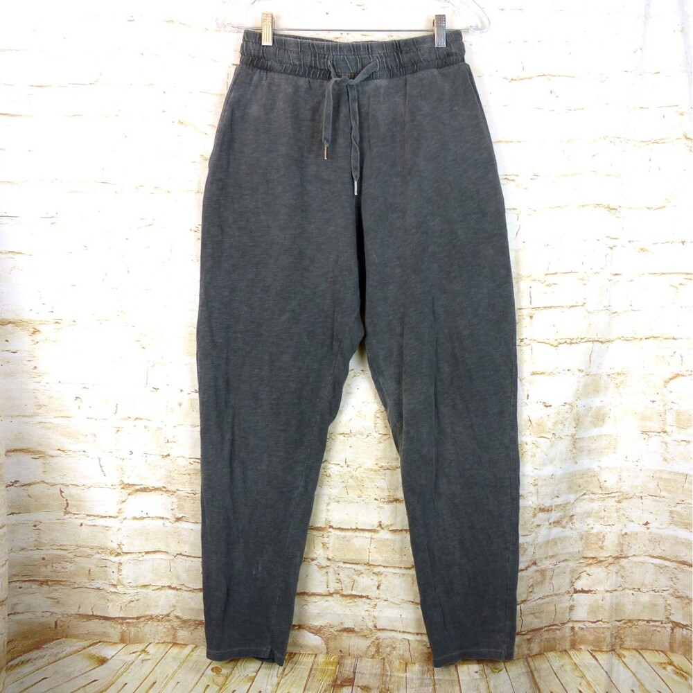 NSF Sweatpants Women S Heather Gray Cotton Slouchy Drop Crotch Pull On Crop Pant